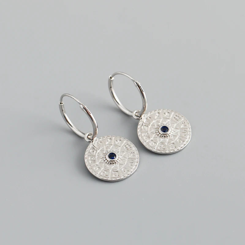 Penelope – Astrology Coin Charm Huggie Earrings