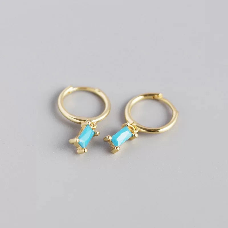 Doroty – Color Zircon Drop Huggie Earrings