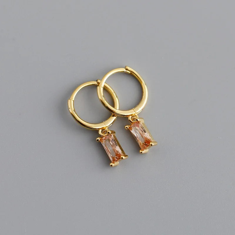 Doroty – Color Zircon Drop Huggie Earrings