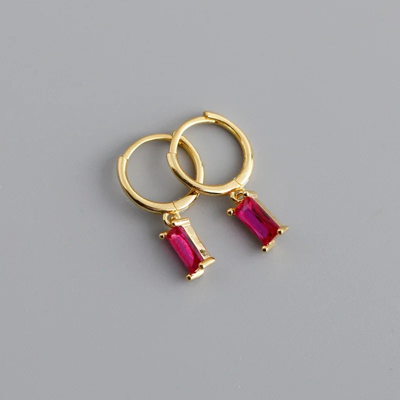 Doroty – Color Zircon Drop Huggie Earrings