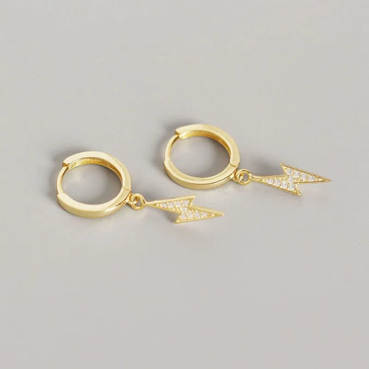 Zina – Lightning Drop Huggie Earrings