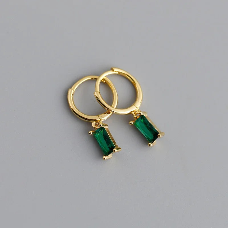 Doroty – Color Zircon Drop Huggie Earrings