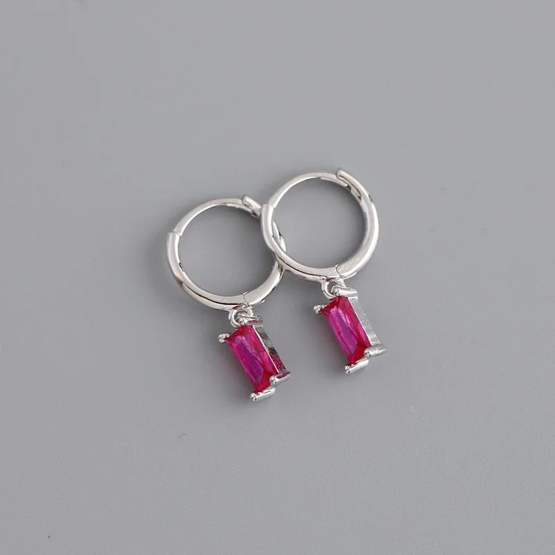 Doroty – Color Zircon Drop Huggie Earrings